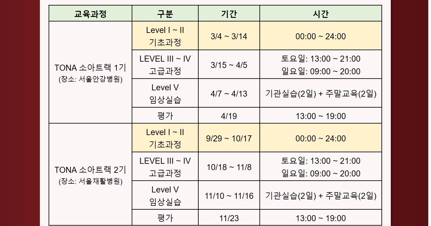 2025년 소아트랙 일정 